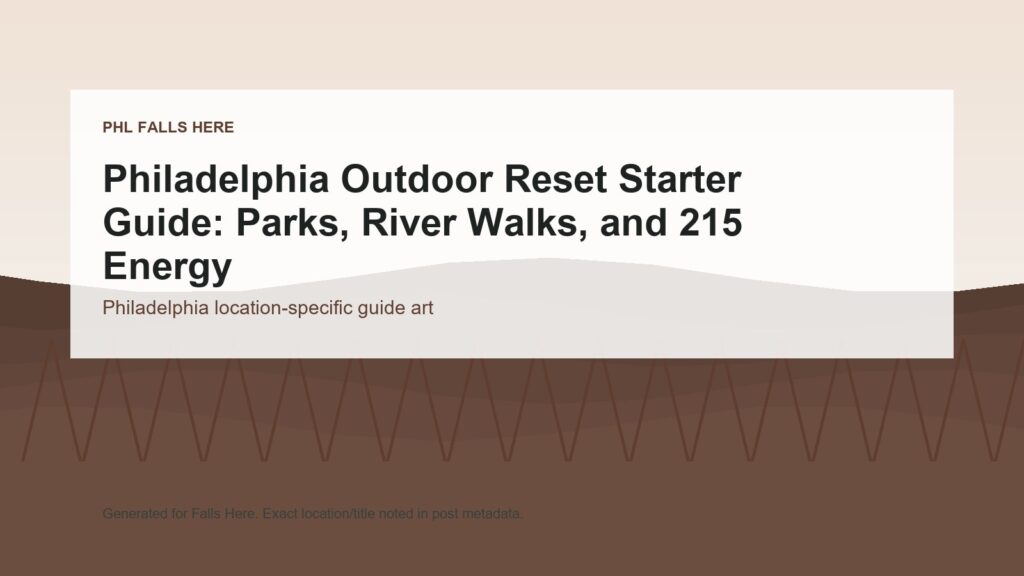 PHL Falls Here image for Philadelphia Outdoor Reset Starter Guide: Parks, River Walks, and 215 Energy.
