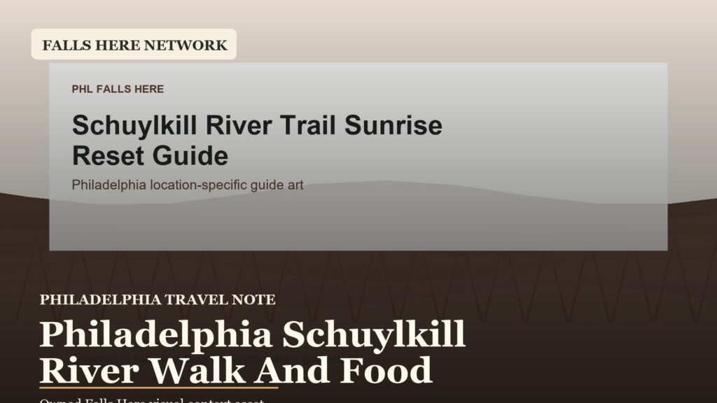 Philadelphia travel context image for Philadelphia Schuylkill River Walk And Food Stop from the Falls Here owned asset library.